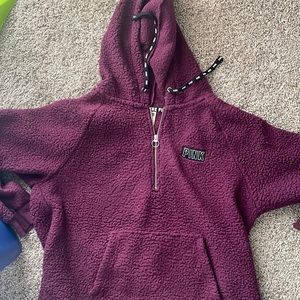 victoria secret sherpa jacket with hood size large